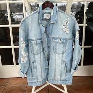 Distressed Oversized Denim Jacket
